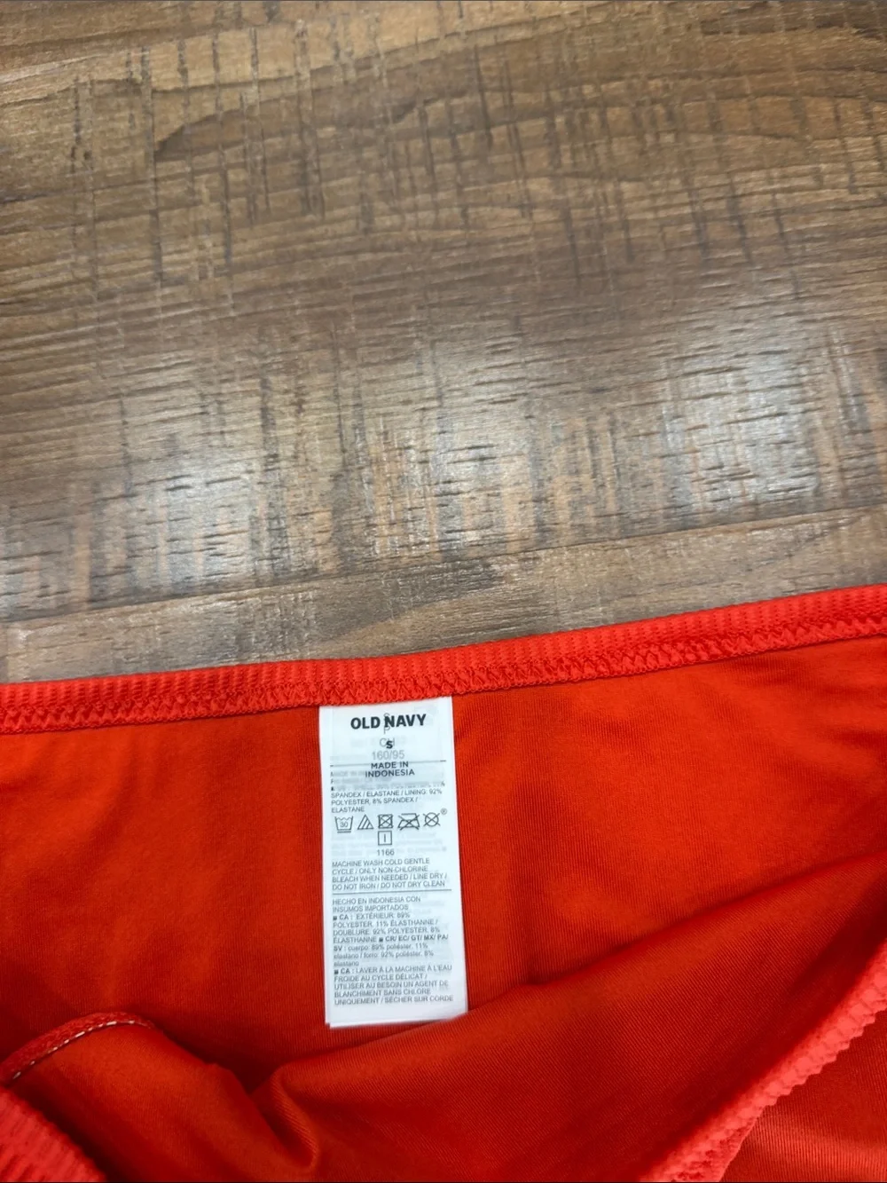 Old Navy Red Ribbed Bikini Bottom